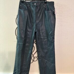 7 For All Mankind Dark Grey Faux Leather Pants